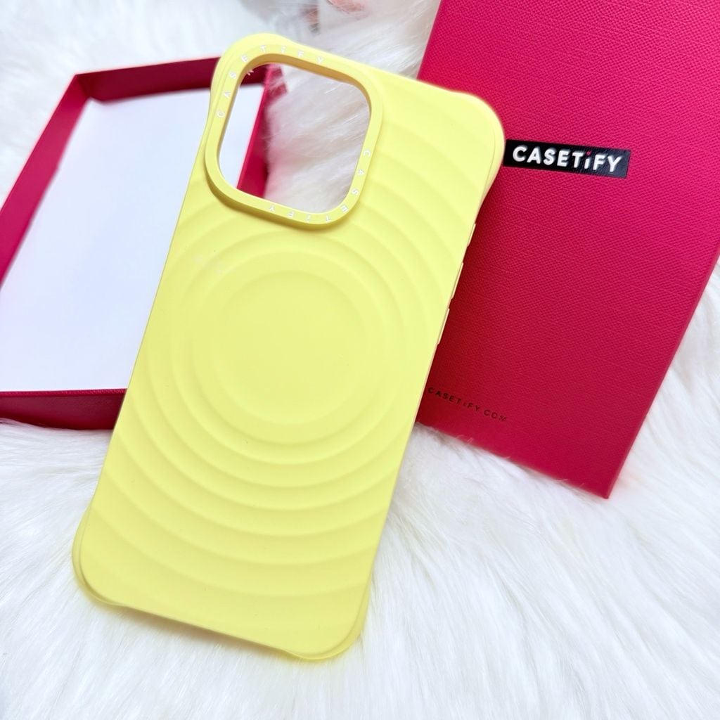 Case Ốp Điện thoại iPhone Casetify Ripple Case Màu Vàng Pastel Magsafe Basic iPhone 17/16/15Pro/Promax