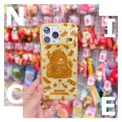 Case Ốp điện thoại iPhone Mèo May Mắn, Tài Lộc Trong Kim Tuyến Vàng iPhone 12/13/14/15/16/17Pro/Promax - TẾT