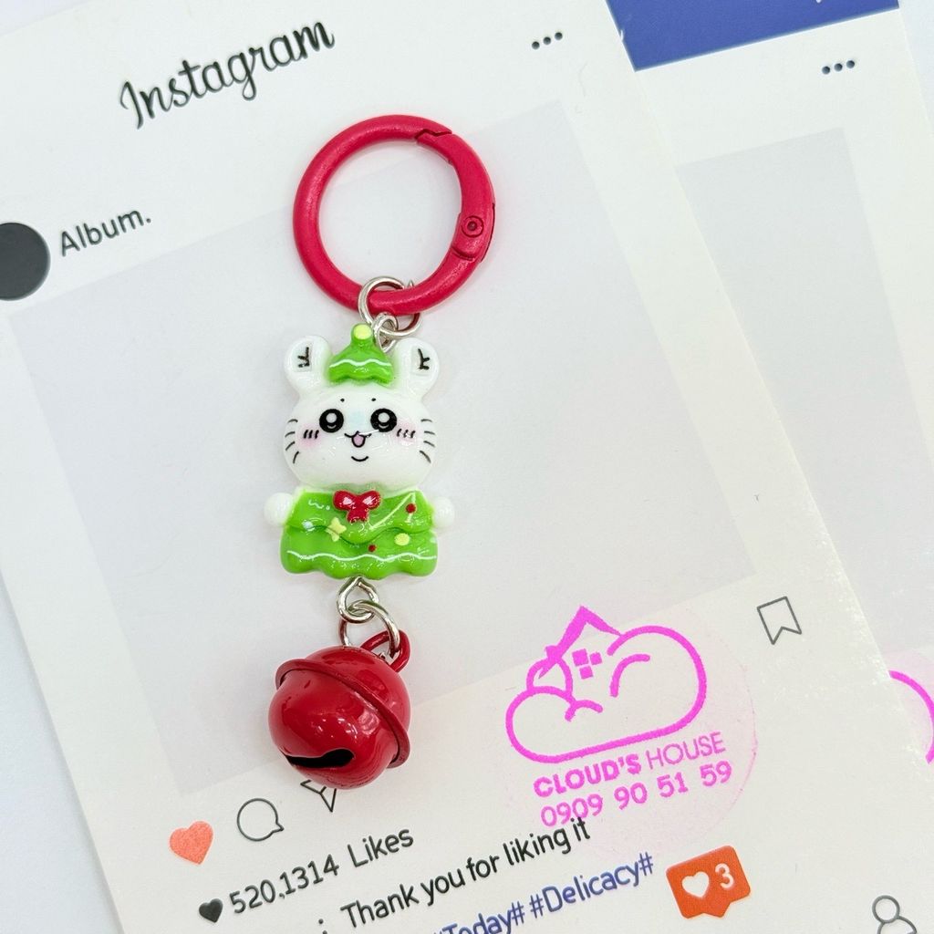 Móc Treo điện thoại, phụ kiện túi xách Giáng sinh Noel mẫu 2 charm