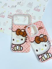 Case Ốp điện thoại iPhone Hello Kitty Happy Holidays Sọc Caro Case iPhone 12/13/14/15/16/17/Pro/Promax