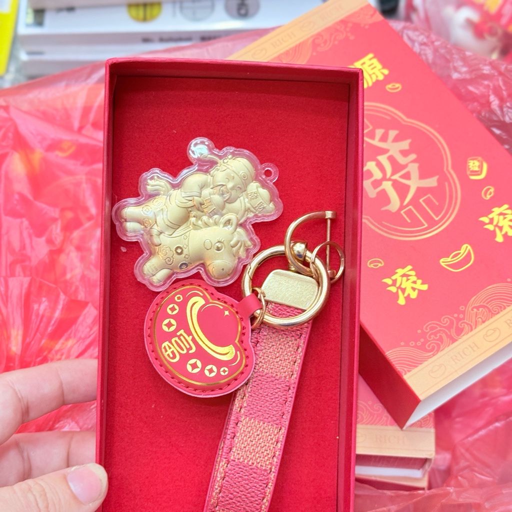 Móc Khóa/ Móc Treo Ngựa Vàng lớn - Ông Thần Tài Cưỡi Ngựa