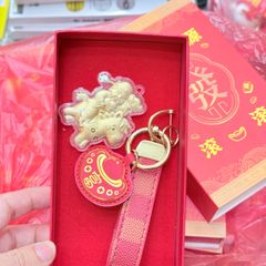 Móc Khóa/ Móc Treo Ngựa Vàng lớn - Ông Thần Tài Cưỡi Ngựa