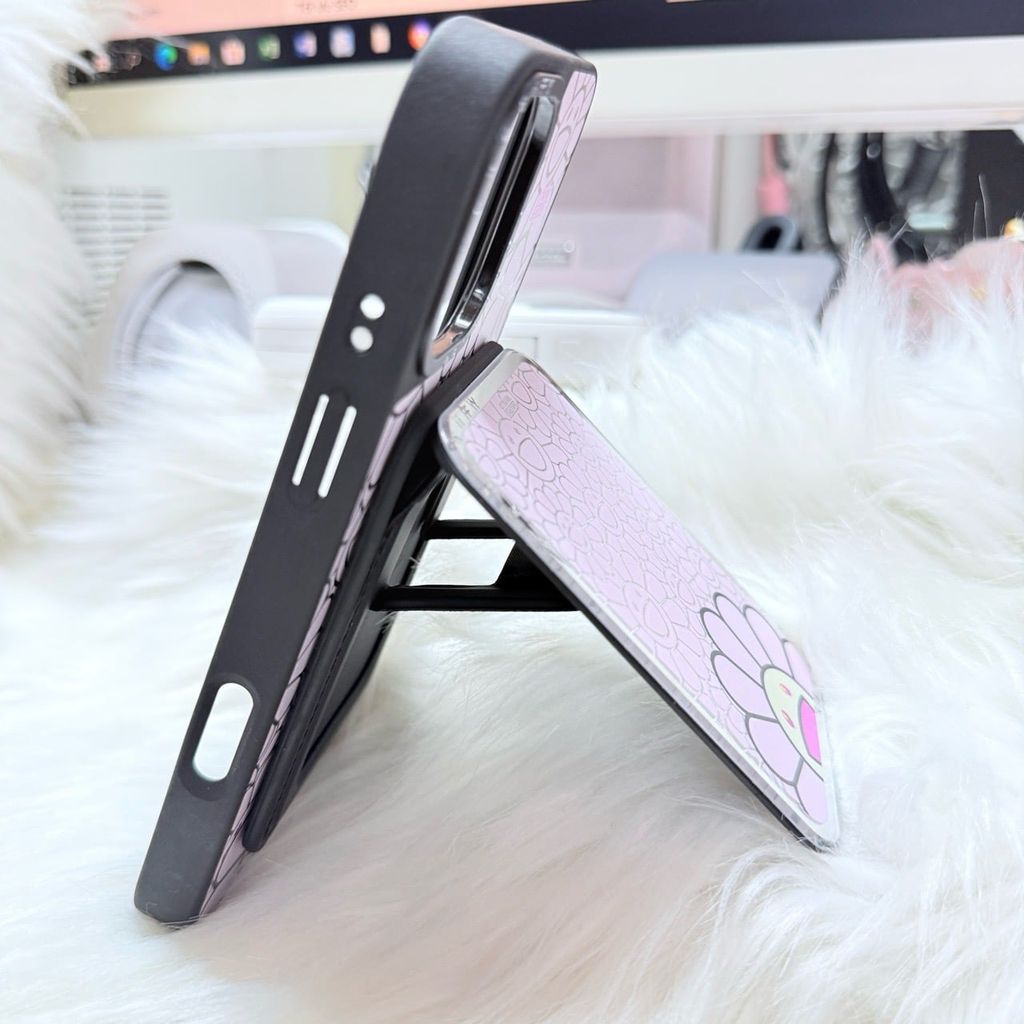 Case Ốp Điện thoại iPhone Hoa Cười Nền Hồng x Murakami Flower Mirror CaseTify iPhone 17/16/Promax