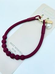 DÂY BI CHARM HOA Ngọc Trai Silicone CHỐNG BẨN kèm charm