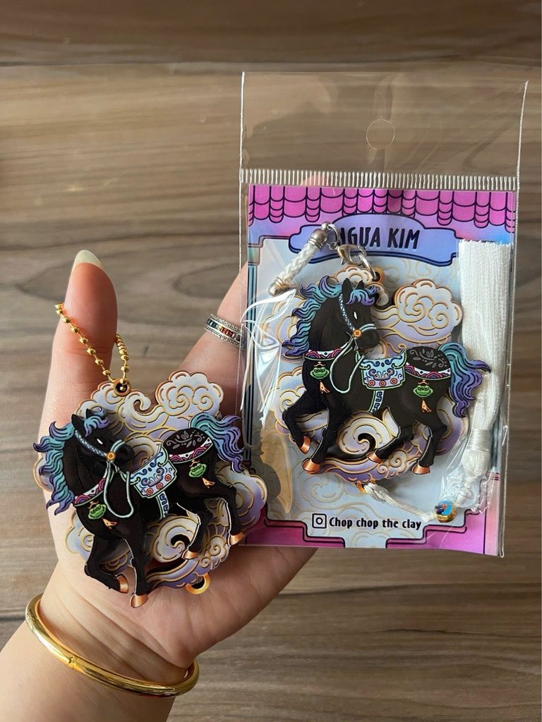 Móc Treo Gỗ 3D - Hình Ảnh NGỰA NGŨ HÀNH - Quà lưu niệm Việt Nam