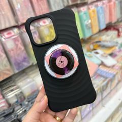 Case Ốp điện thoại iPhone Magsafe silicone Trơn 2 Màu Black - Pink Basic iPhone 13/14/15/16/Pro/Promax