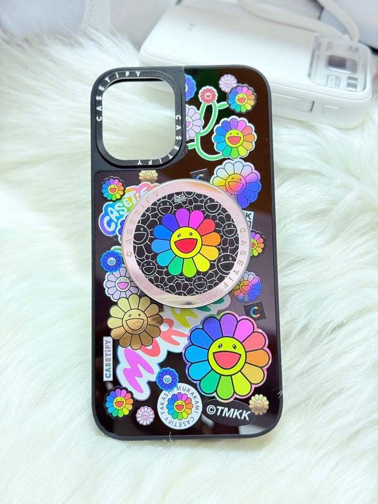 Case Ốp Điện thoại iPhone Hoa Cười & Sticker Nhiều Màu x Murakami Flower Mirror CaseTify iPhone 17/16/Promax