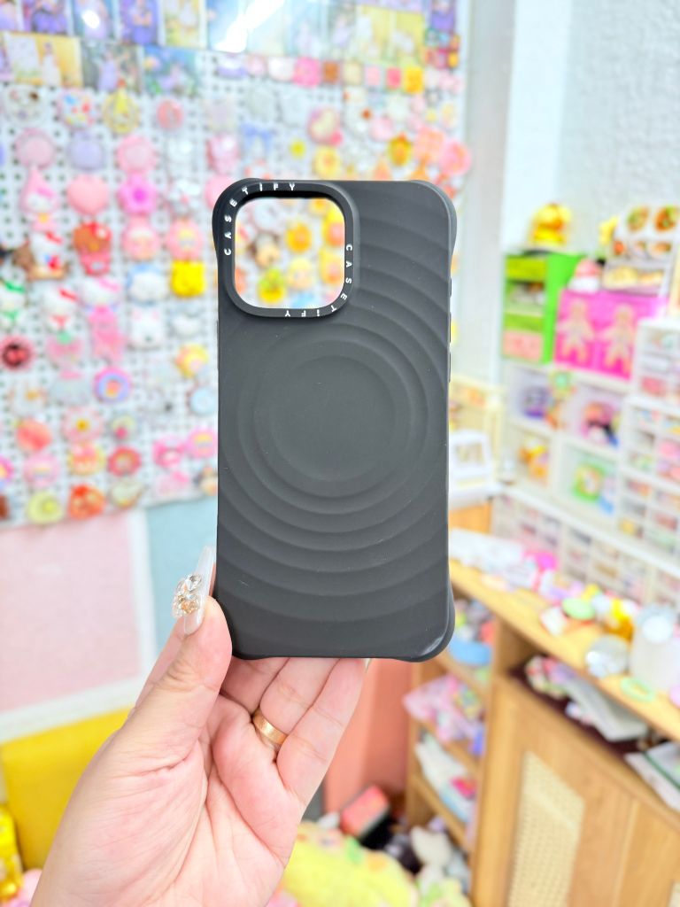 Case Ốp Điện thoại iPhone Casetify Ripple Case Đen - Matte Black Magsafe Basic iPhone 17/16/15Pro/Promax