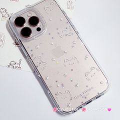 Case Ốp điện thoại iPhone Bling Bling Meomeo bé Mèo kute viền camera lấp la lấp lánh iPhone 13/14/15/16/17Pro/Promax