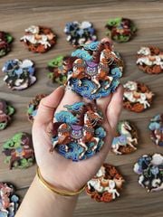 Nam châm Gỗ 3D Trang Trí Tủ Lạnh Fridge Magnet - Hình Ảnh NGỰA NGŨ HÀNH - Quà lưu niệm Việt Nam