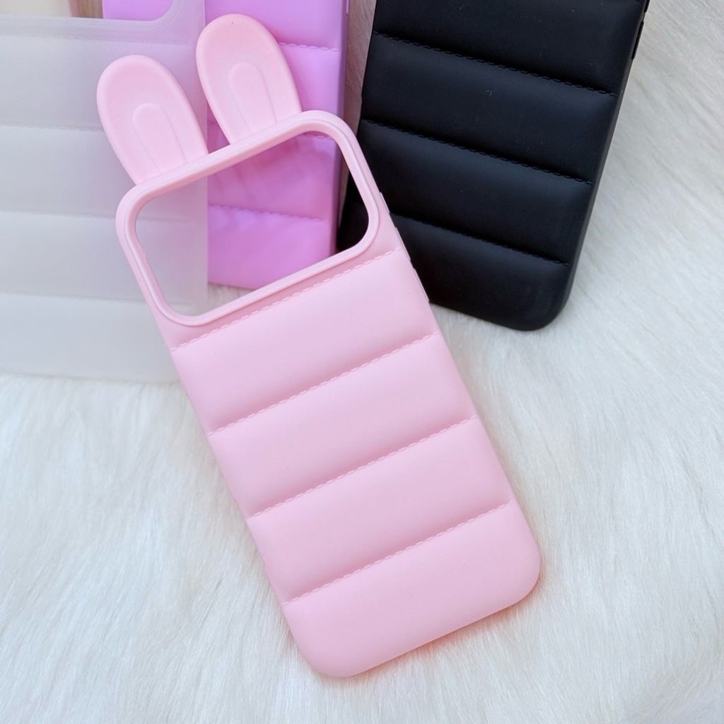 Case Ốp điện thoại iPhone Tai THỎ chất silicone phao  iPhone 15/16/17Pro/Promax