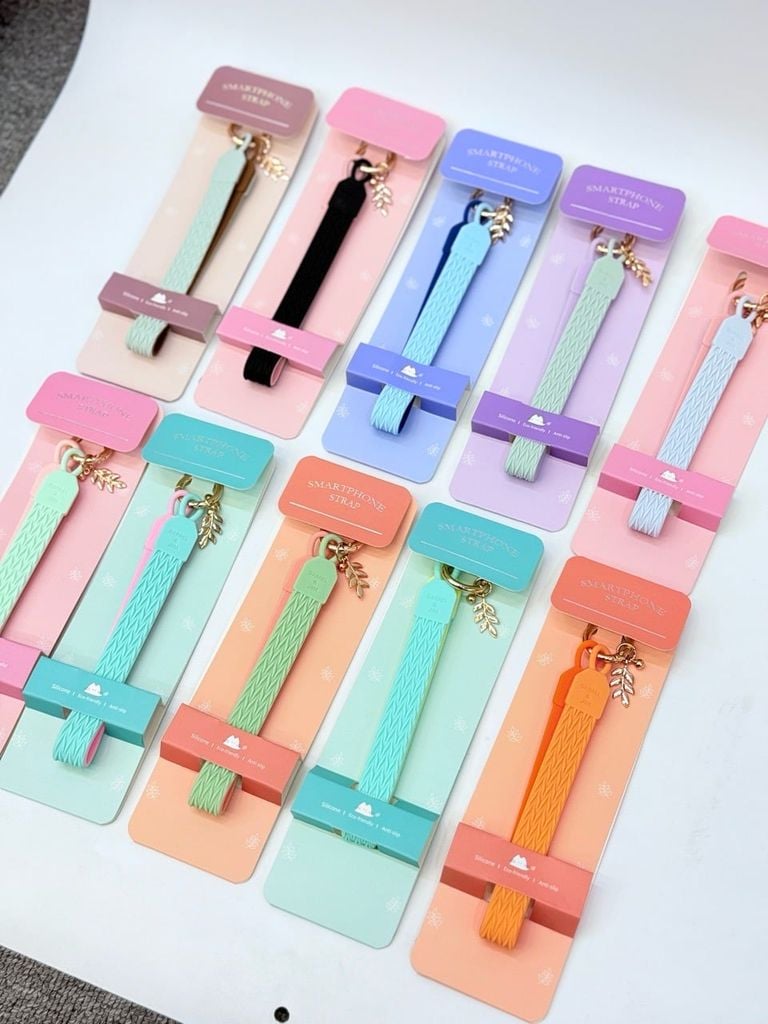 DÂY BI CHARM DẸP 2 MẶT 2 MÀU Silicone CHỐNG BẨN kèm charm