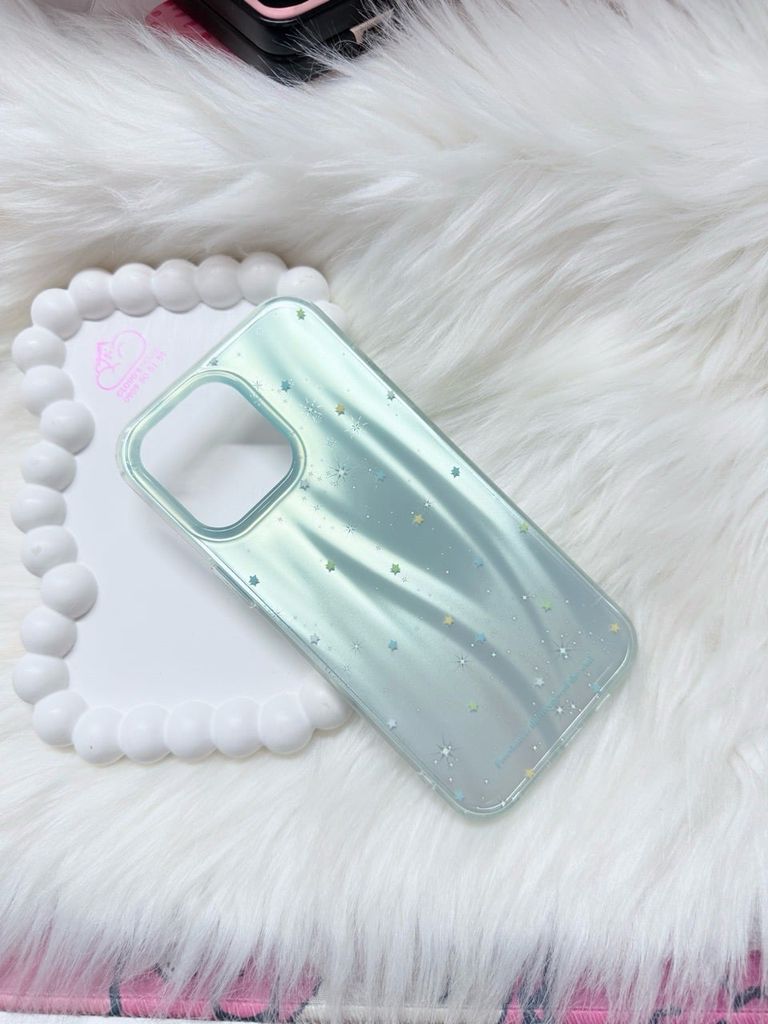 Case Ốp điện thoại iPhone Ngôi Sao Nền Xanh Hologram Bling Bling iPhone 13/14/15/16/Pro/Promax