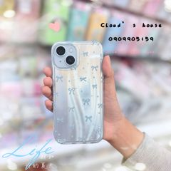 Case Ốp điện thoại iPhone Nơ Xanh Dương Hologram Bling Bling iPhone 13/14/15/16/Pro/Promax