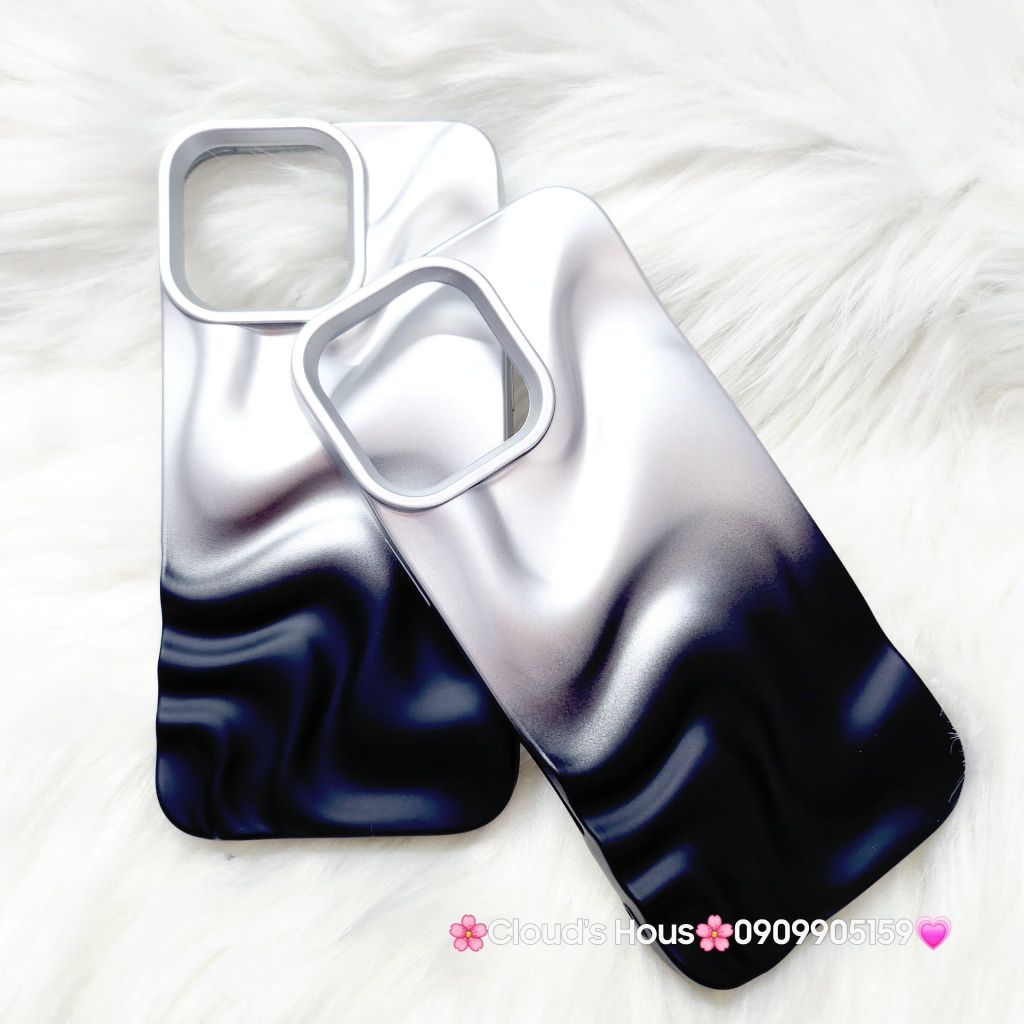 Case Ốp điện thoại iPhone Gợn Sóng Ombre Đen iPhone 13/14/15/16/Pro/Promax
