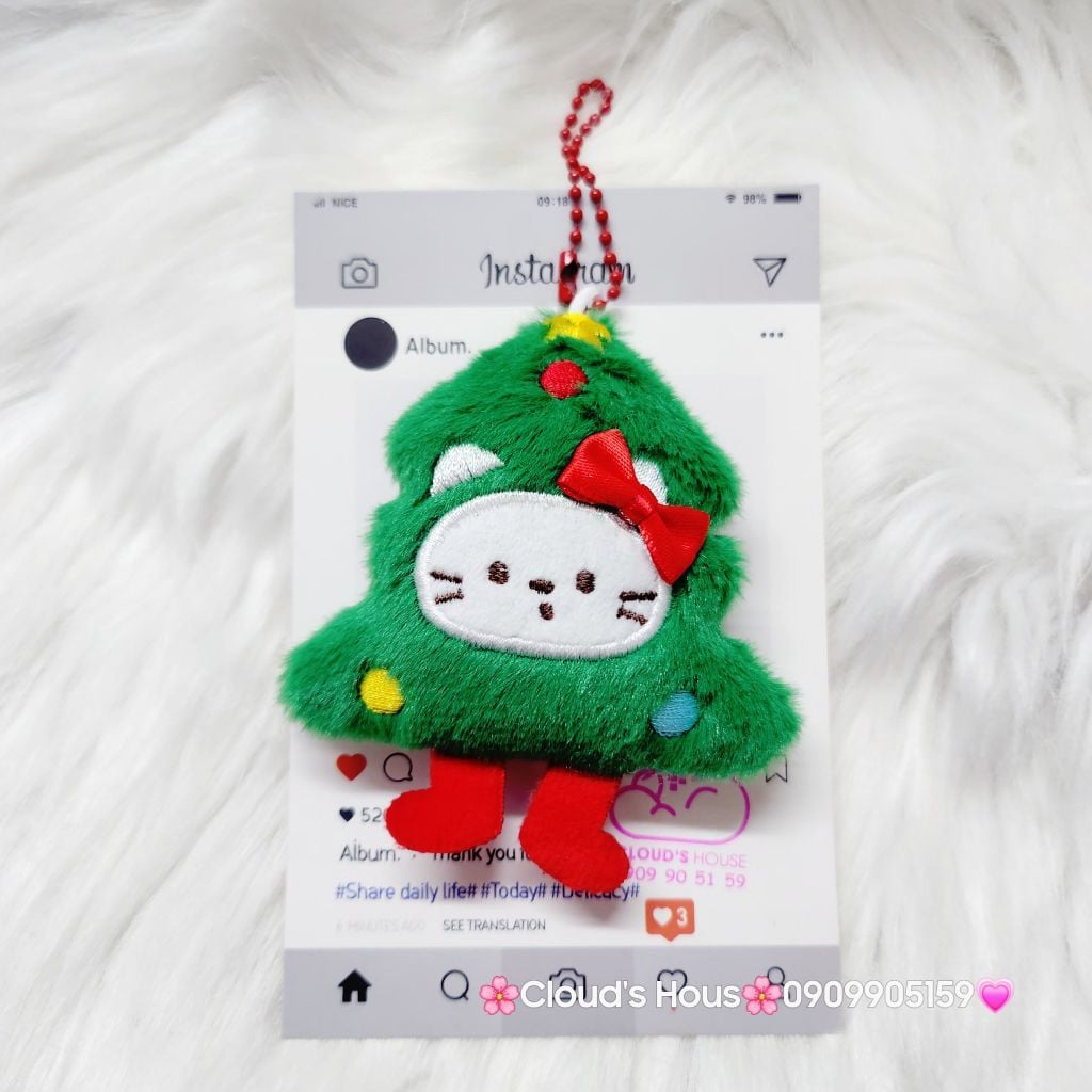 Móc Khóa Gấu Bông Giáng Sinh