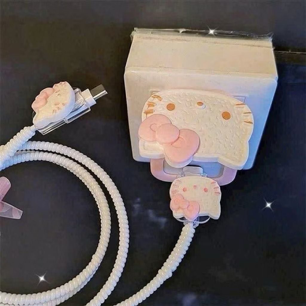 COMBO BẢO VỆ CÓC CÁP SẠC HELLO KITTY