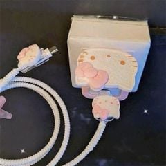 COMBO BẢO VỆ CÓC CÁP SẠC HELLO KITTY