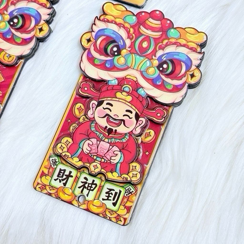 Magnet Trang Trí Tủ Lạnh Ông Thần Tài & Lân Tết (4 Mẫu)