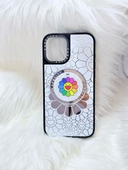Case Ốp Điện thoại iPhone Hoa Cười Gương Nền Trắng x Murakami Flower Mirror CaseTify iPhone 17/16/Promax