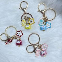 Móc Khóa Móc Treo Mèo Móc Túi Phụ Kiện Đẹp Mèo Thần Tài Mini Có Chuông, chất liệu kim loại Đài Loan (TAIWAN)