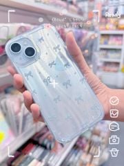 Case Ốp điện thoại iPhone Nơ Xanh Dương Hologram Bling Bling iPhone 13/14/15/16/Pro/Promax