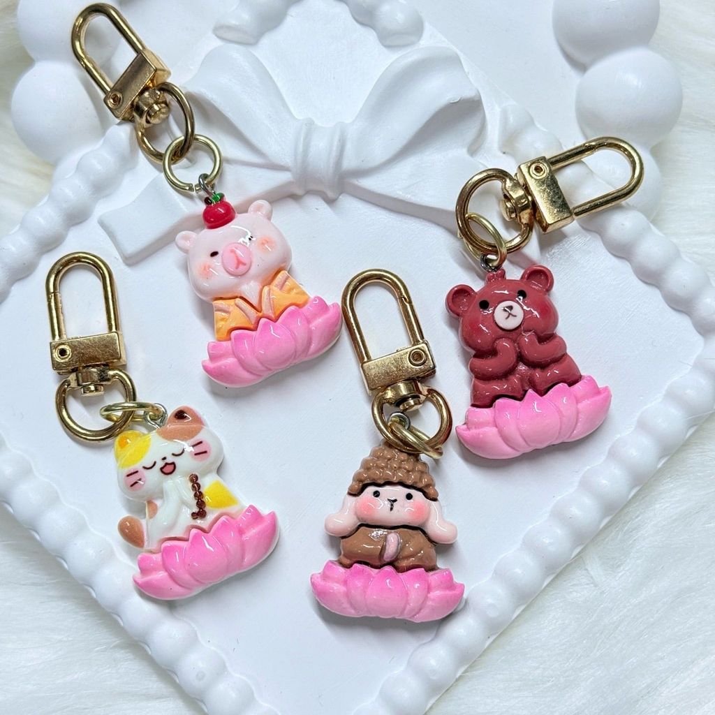 Móc treo điện thoại mini cute dễ thương - MẪU NGỒI HOA SEN