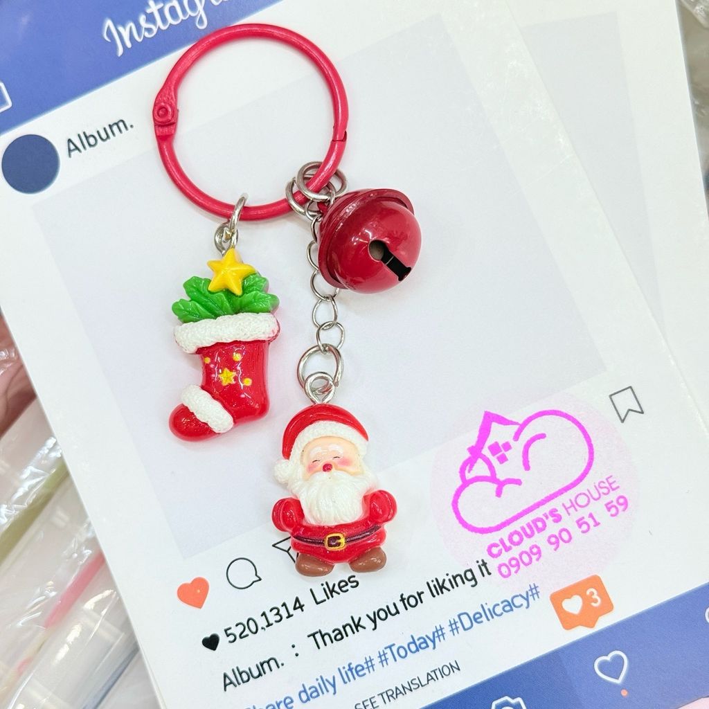 Móc Treo điện thoại, phụ kiện túi xách Giáng sinh Noel mẫu 2 charm