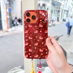 Case Ốp điện thoại iPhone Ngựa Cõng Túi Vàng Tài lộc Ánh Xà Cừ Đỏ iPhone 13/14/15/16/17Pro/Promax - TẾT