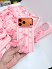 Case Ốp điện thoại iPhone NƠ HỒNG chiếc giày Su dẻo 3D Nổi iPhone 12/13/14/15/16/17Plus/Pro/Promax
