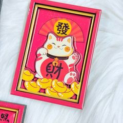 Magnet Trang Trí Tủ Lạnh Vuông Ông Thần Tài & Lân & Mèo Thần Tài Tết (4 Mẫu)