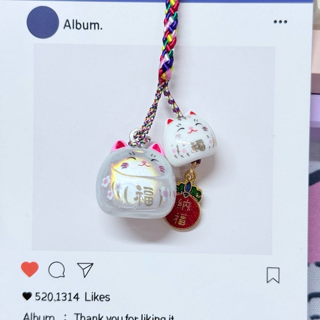 Móc Điện Thoại Mèo Lớn Mèo Nhỏ Móc Túi Phụ Kiện Đẹp nhiều màu (ánh hologram)