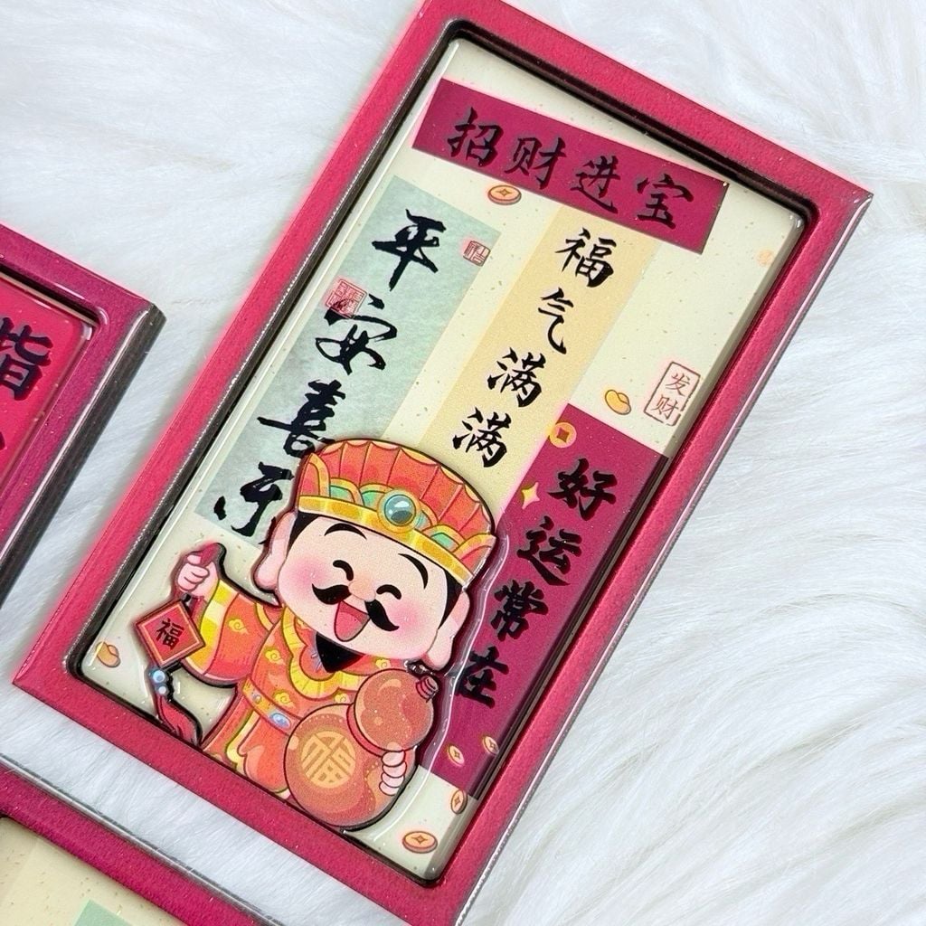 Magnet Trang Trí Tủ Lạnh Vuông Ông Thần Tài Thần Tài Tết ( 5 Mẫu)