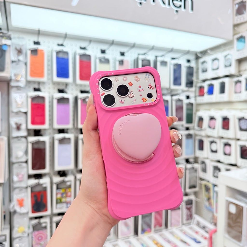 Case Ốp Điện thoại iPhone Casetify Ripple Case HỒNG ĐẬM Magsafe Basic iPhone