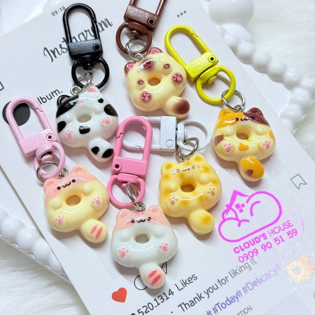 Móc treo điện thoại mini các mẫu MÈO cute dễ thương - nhiều mẫu