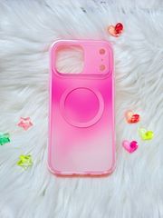 Case Ốp điện thoại iPhone Ombre Hồng Trắng Có Nút Control Magsafe iPhone 13/14/15/16/17Pro/Promax