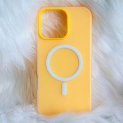 Case Ốp điện thoại iPhone Magsafe Trơn 2 Lớp Basic màu Vàng iPhone 13/14/15/16/Pro/Promax