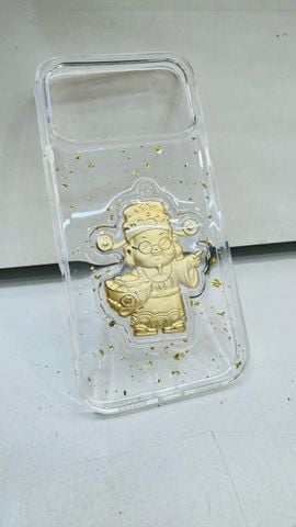 Case Ốp điện thoại iPhone Trong Dẻo Ông Thần Tài Vàng Ôm Cục Vàng  iPhone 13/14/15/16/17 Pro/Promax TẾT