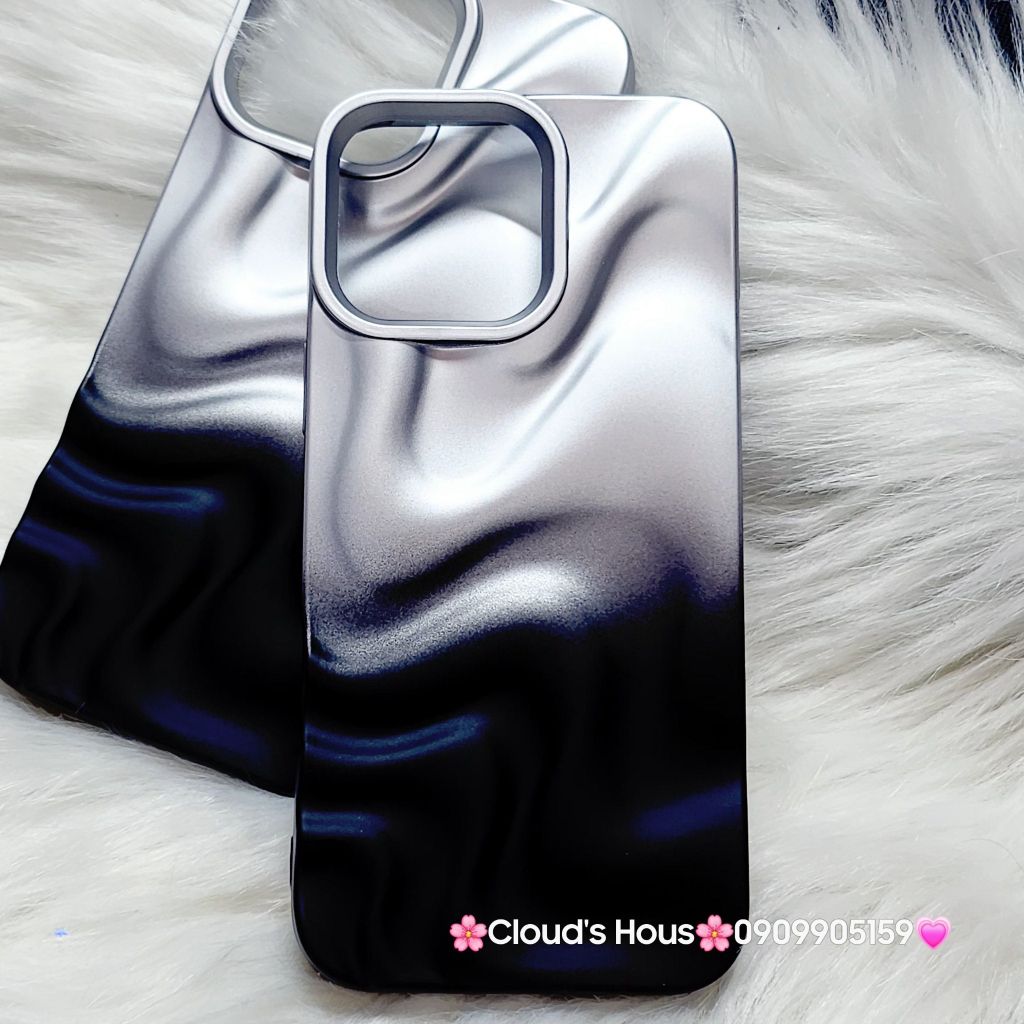 Case Ốp điện thoại iPhone Gợn Sóng Ombre Đen iPhone 13/14/15/16/Pro/Promax