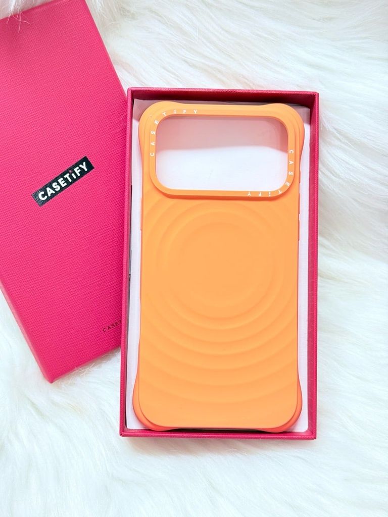 Case Ốp Điện thoại iPhone Casetify Ripple Case Cam - Orange Magsafe Basic iPhone 17/16/15Pro/Promax