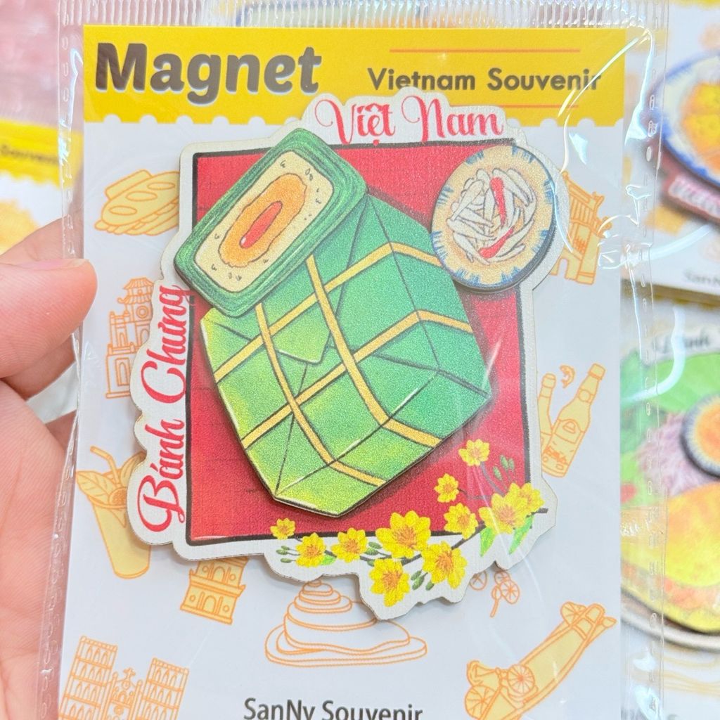Nam châm Gỗ 3D Trang Trí Tủ Lạnh Fridge Magnet - Hình Ảnh Con Người Việt Nam - Món Ăn Việt Nam - Quà lưu niệm Việt Nam