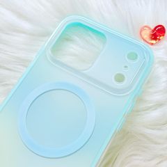 Case Ốp điện thoại iPhone Ombre Xanh Vàng Có Nút Control Magsafe iPhone 13/14/15/16/17Pro/Promax