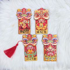 Magnet Trang Trí Tủ Lạnh Ông Thần Tài & Lân Tết (4 Mẫu)