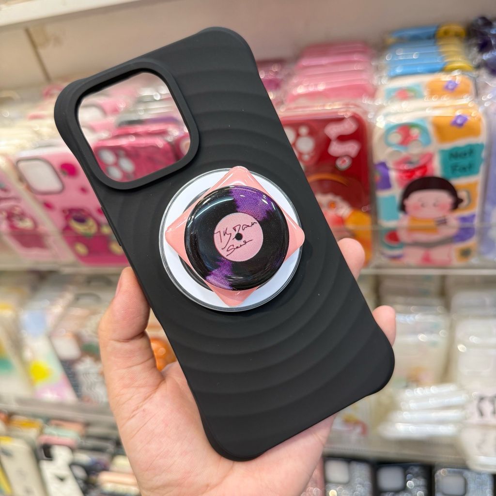 Case Ốp điện thoại iPhone Magsafe silicone Trơn 2 Màu Black - Pink Basic iPhone 13/14/15/16/Pro/Promax