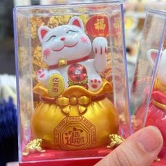 MÈO THẦN TÀI Có Chuông Nằm/ Ngồi Tài lộc trên Túi Tiền Vẫy Tay