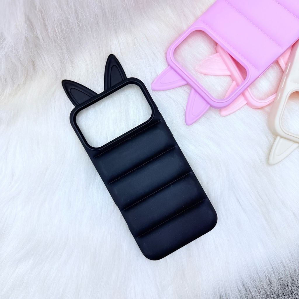 Case Ốp điện thoại iPhone phao Tai MÈO chất silicone iPhone 15/16/17Pro/Promax