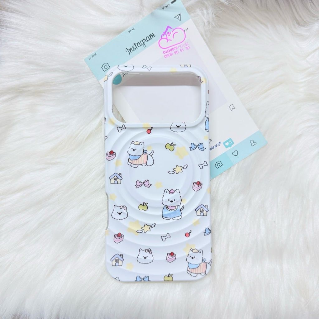 Case Ốp điện thoại iPhone Chó Trắng Cute Magsafe Basic iPhone 17/16/15/14/13/12/Pro/Promax