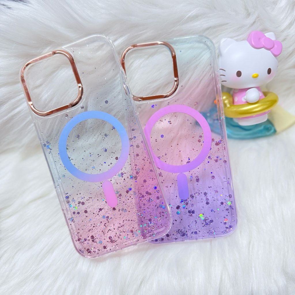 Case Ốp điện thoại iPhone Likgus Trong Ombre Nhiều Màu Bling Bling Magsafe iPhone 16/17/Promax