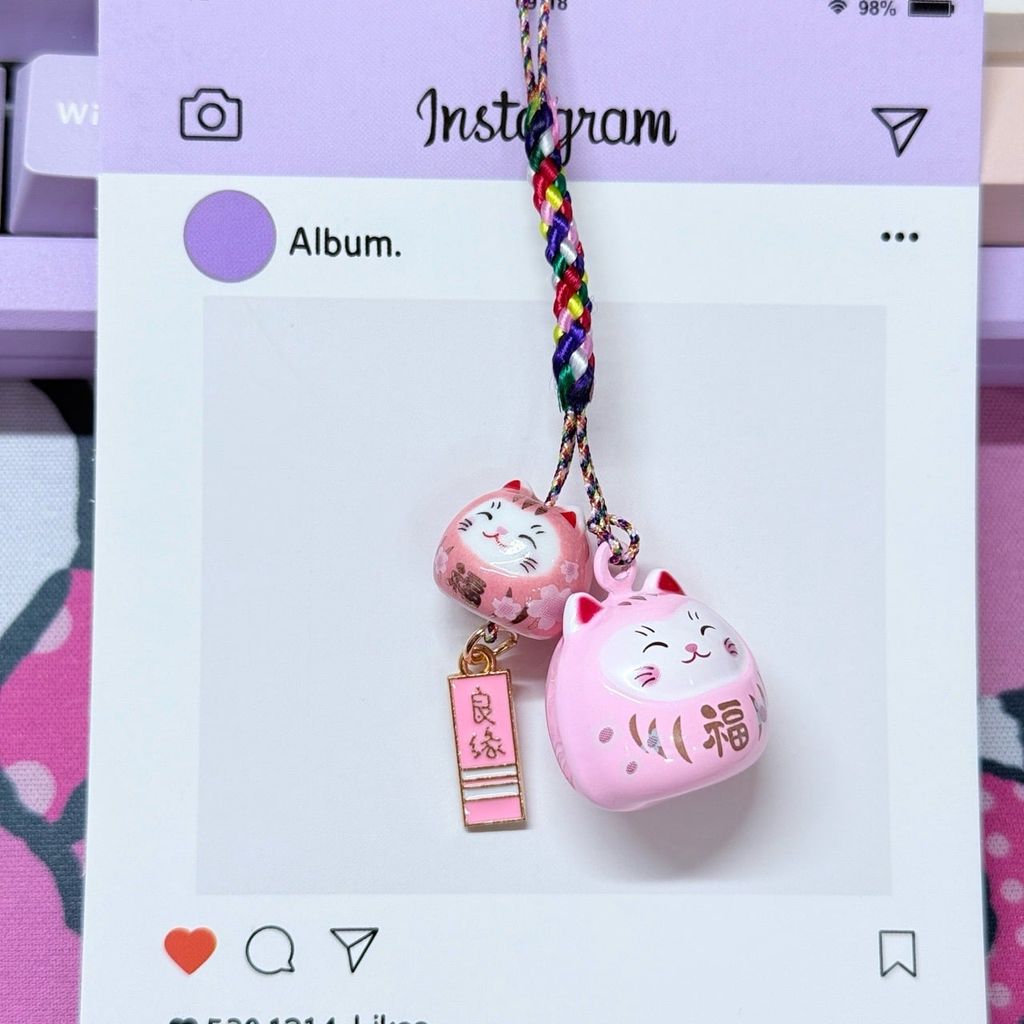 Móc Điện Thoại Mèo Lớn Mèo Nhỏ Móc Túi Phụ Kiện Đẹp nhiều màu (ánh hologram)