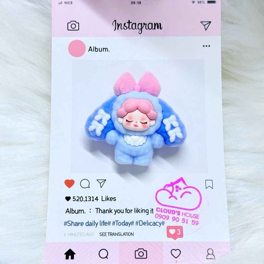 Móc Khoá Dây Charm Thỏ Công Chúa Dễ Thương